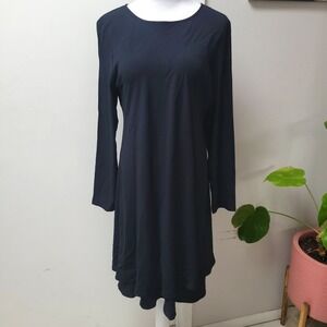 Wild Rose‎ Vintage Long Sleeve Dress Casual Tunic Black 10 Layered Classic Lined